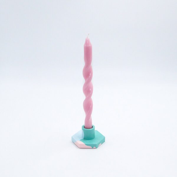 candle holder pink drop